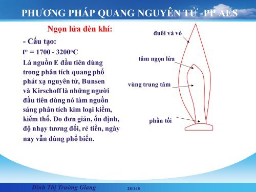 CÁC PHƯƠNG PHÁP PHÂN TÍCH VẬT LÝ ỨNG DỤNG TRONG HÓA HỌC ĐINH THỊ TRƯỜNG GIANG