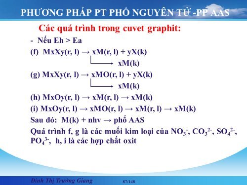 CÁC PHƯƠNG PHÁP PHÂN TÍCH VẬT LÝ ỨNG DỤNG TRONG HÓA HỌC ĐINH THỊ TRƯỜNG GIANG