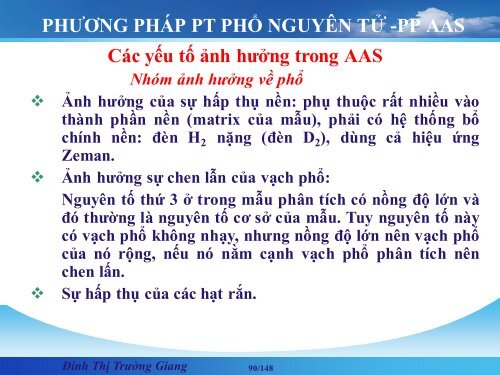 CÁC PHƯƠNG PHÁP PHÂN TÍCH VẬT LÝ ỨNG DỤNG TRONG HÓA HỌC ĐINH THỊ TRƯỜNG GIANG