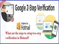 What are the steps to setup two-step verification in Hotmail?