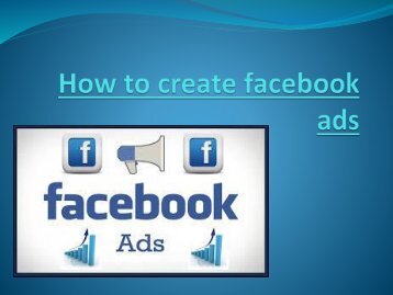 How to create facebook ads
