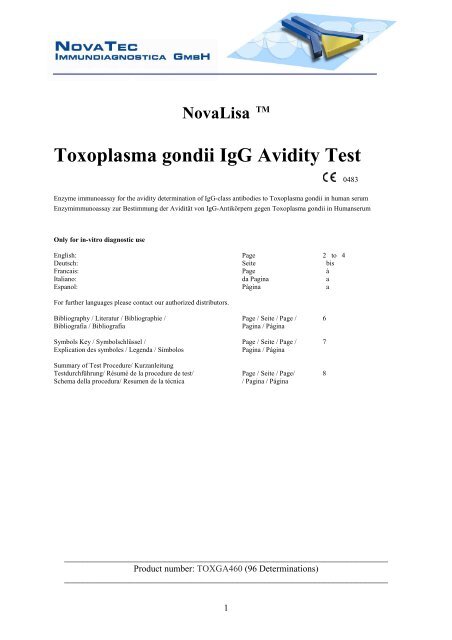 Toxoplasma gondii IgG Avidity Test - NovaTec Immundiagnostica ...