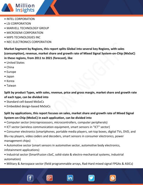 Mixed Signal System-on-Chip Market Key Players, Technology and Shares Forecast to 2021.docx