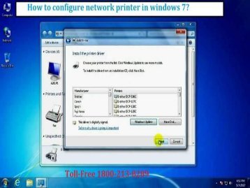 How to configure network printer in windows 7?18002138289