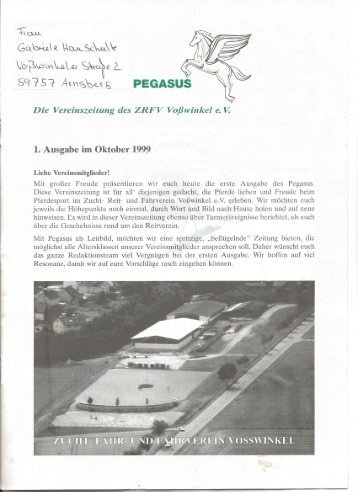Zeitschrift Pegasus 1999 