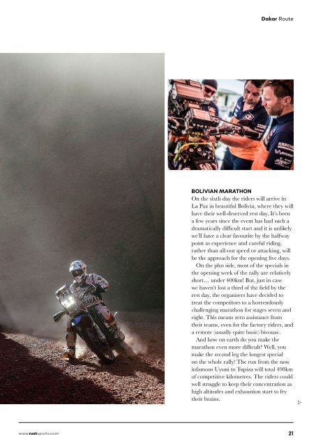 RUST magazine: RUST 2018 Dakar Preview