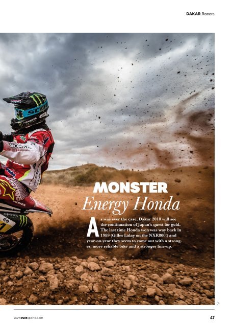 RUST magazine: RUST 2018 Dakar Preview