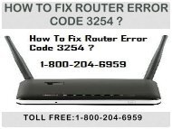 Call 18442003971 To Fix Router Error Code 3254