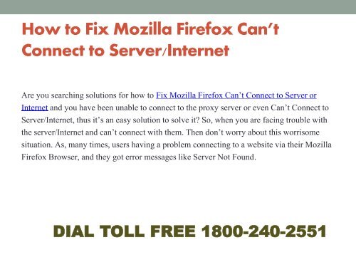 1866-218-2512 Fix Mozilla Firefox Can’t Connect to Server or Internet