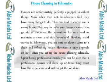 House Cleaning in Edmonton