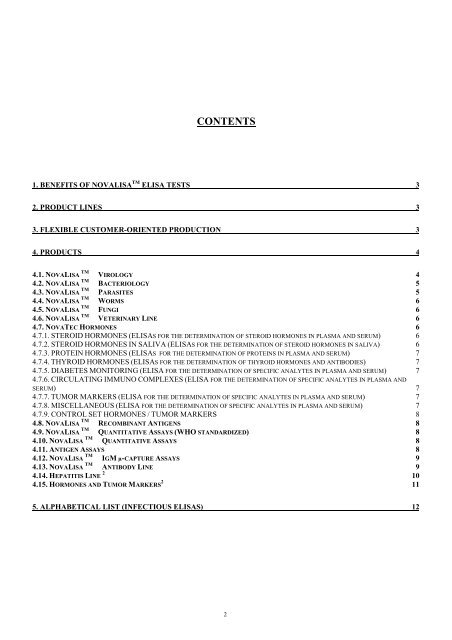 Product list english - NovaTec Immundiagnostica GmbH