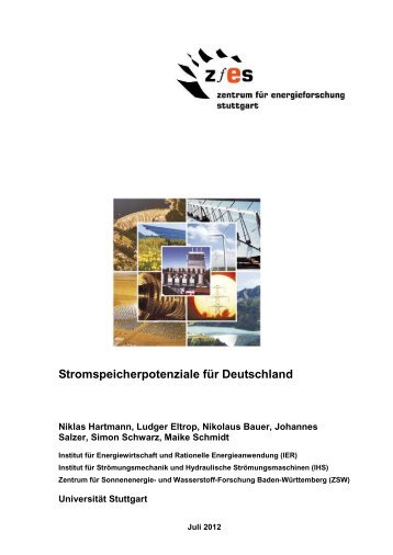 Stromspeicherpotenziale für Deutschland - Zentrum für ...