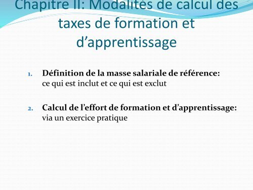 LA TAX DE FORMATION