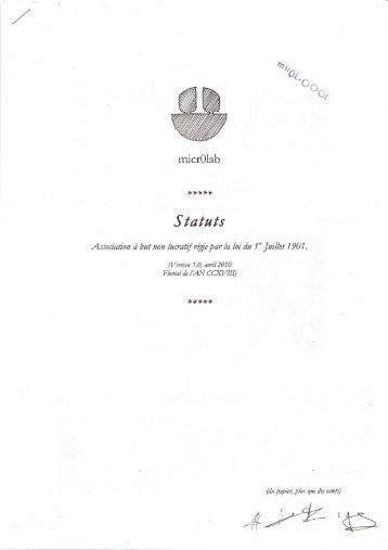 Statuts de l’Association micr0lab