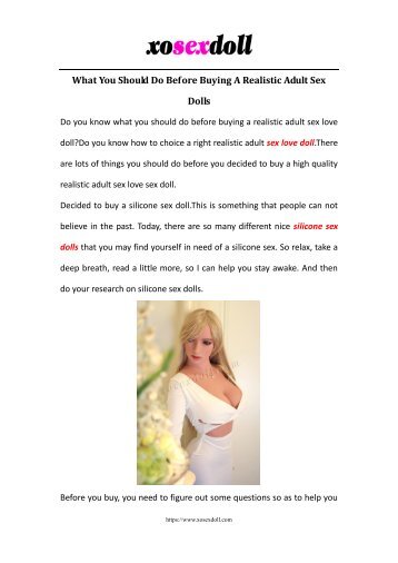 What You Should Do Before Buying A Realistic Adult Sex Dolls-Xosexdoll