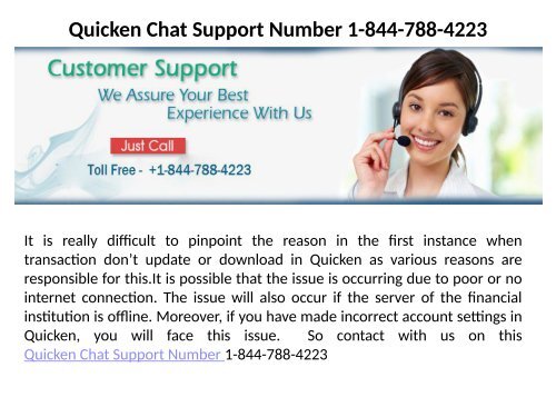 Quicken Help Desk Number  1-844-788-4223