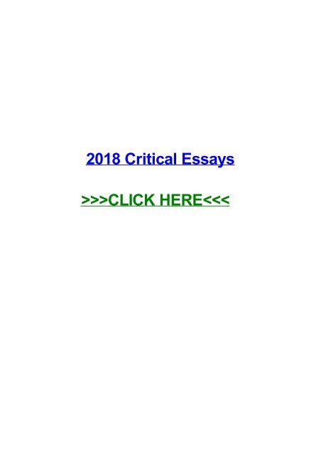 2018 critical essays