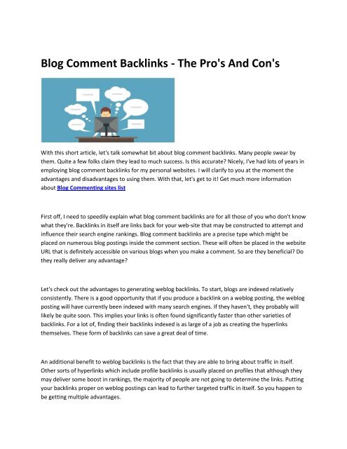 6 Blog Commenting sites list
