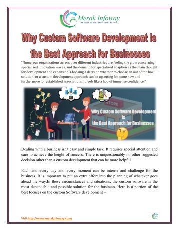 Why Custom Software Development Is the Best Approach for Businesses