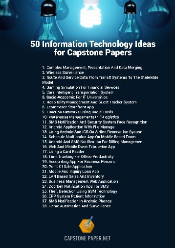 50 Information Technology Ideas for Capstone Papers