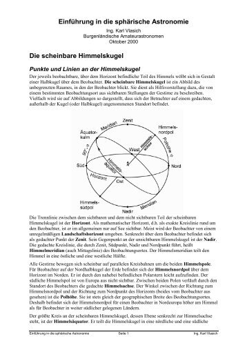 Die scheinbare Himmelskugel