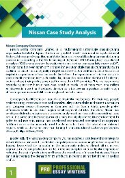 Nissan Case Study Analysis Sample