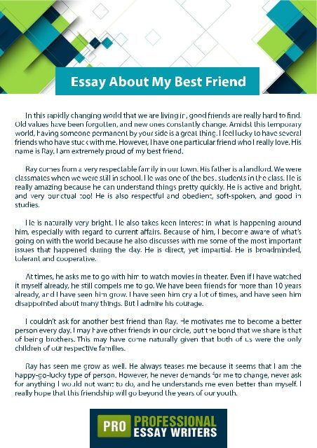 Essay About My Best Friend