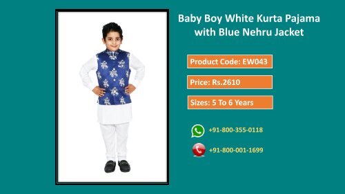 Designer Kurta Pajama for Children Online | Kids Ethnic Dresses