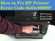 1-800-576-9647 How to Fix HP Printer Error Code 0x83c00009