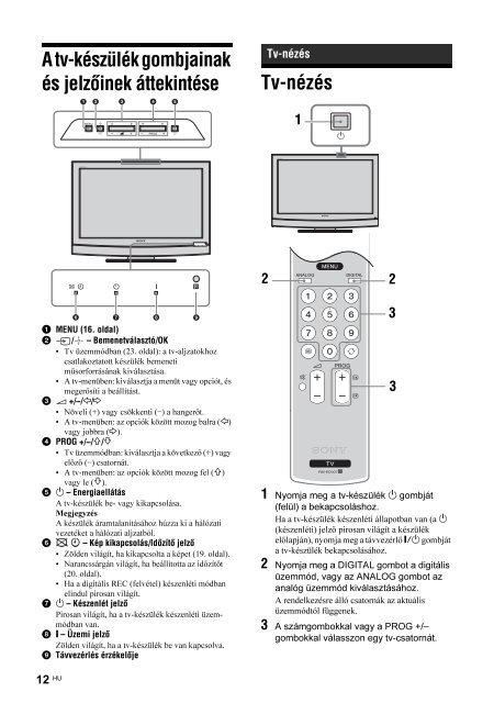 Sony KDL-32P2520 - KDL-32P2520 Mode d'emploi Hongrois