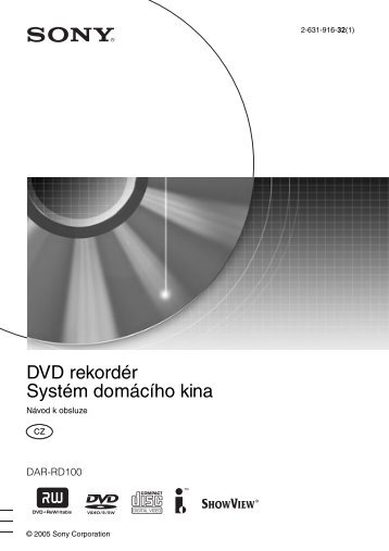 Sony DAR-RD100 - DAR-RD100 Consignes dâutilisation TchÃ¨que