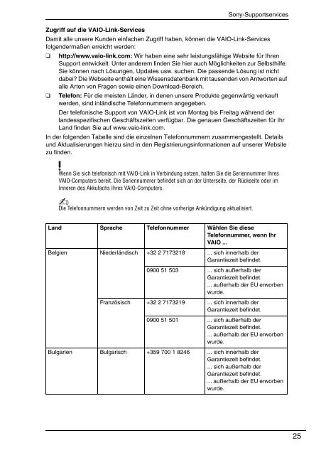 Sony VGN-FW41MR - VGN-FW41MR Documents de garantie Allemand