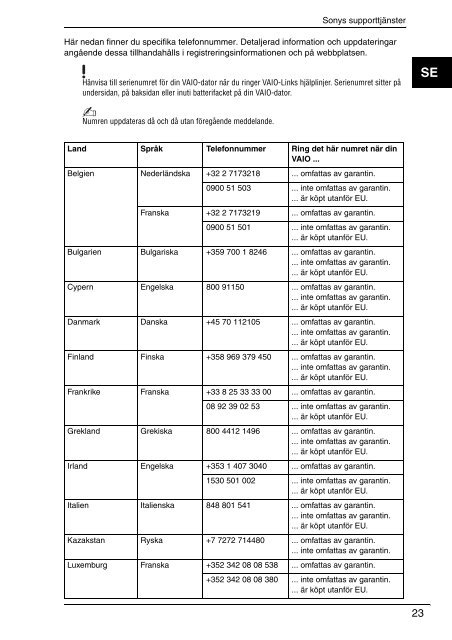 Sony VGN-FW41MR - VGN-FW41MR Documents de garantie Danois