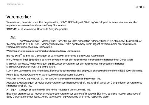 Sony VPCEB3E4R - VPCEB3E4R Mode d'emploi Danois