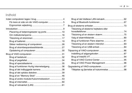 Sony VPCEB3E4R - VPCEB3E4R Mode d'emploi Danois