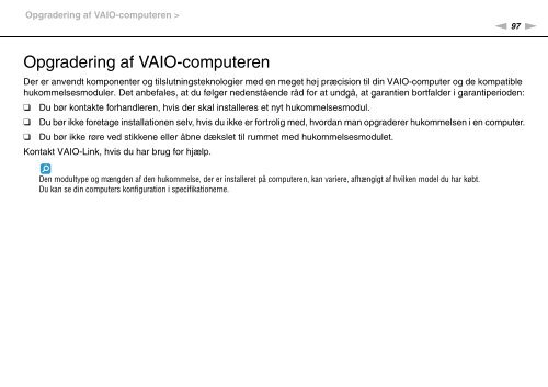 Sony VPCEB3E4R - VPCEB3E4R Mode d'emploi Danois