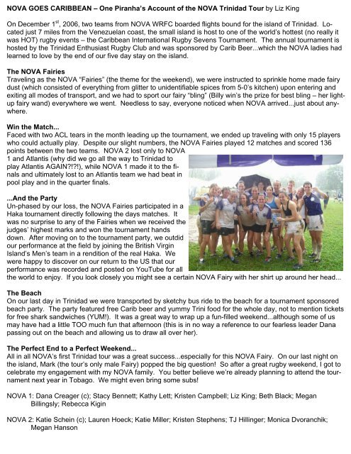 Baby News… - Northern Virginia Women's Rugby - NoVA Piranhas ...
