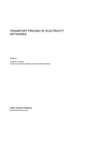 TRANSPORT PRICING OF ELECTRICITY NETWORKS - Cerna