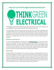 Contact Think Green Electrical when you need a licensed Etobicoke Electrician.