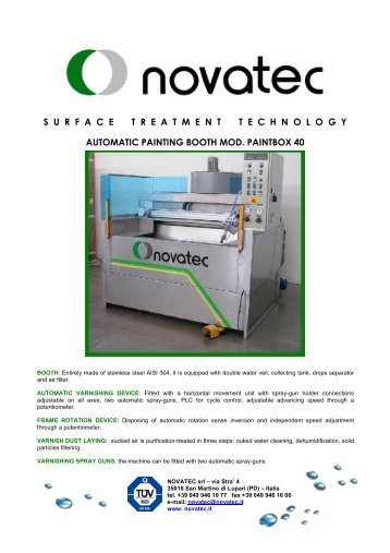 AUTOMATIC PAINTING SYSTEMS - Novatec S.r.l.