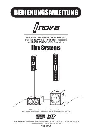 Live Systems - NOVA by CRAAFT Audio