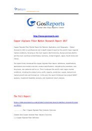 Copper Alginate Fiber Market Research Report 2017