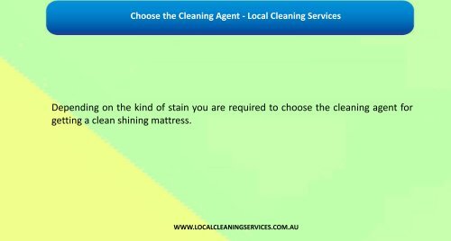 Choose the Cleaning Agent - Local Cleaning Services