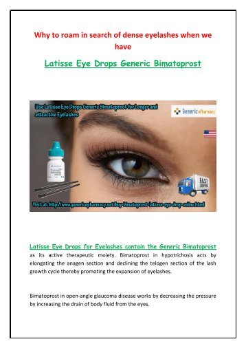 Buy Latisse Online Generic Eye Drops at GenericEPharmacy in USA UK