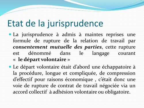 la repture de la relation de travail