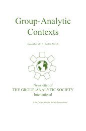 Group-Analytic Contexts, Issue 78, December 2017