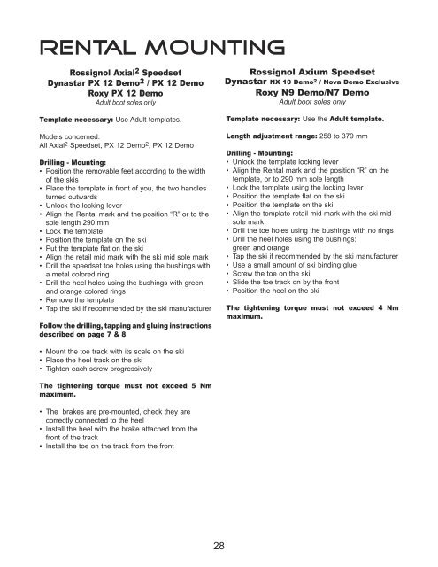 rental inspection procedure - Rossignol