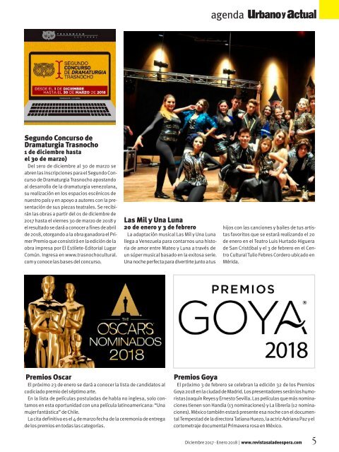 Revista Sala de Espera Venezuela Nro. 157 diciembre 2017 - enero 2018