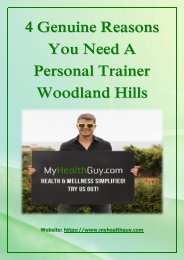 4 Genuine Reasons You Need A Personal Trainer Woodland Hills