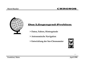 CHRONOS Das Längengrad-Problem > Daten, Fakten ...